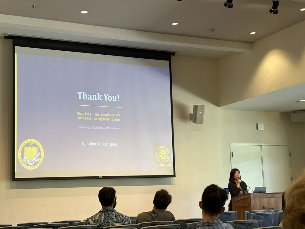 Qiyao Peng presenting at Comm Horizons, UC Davis